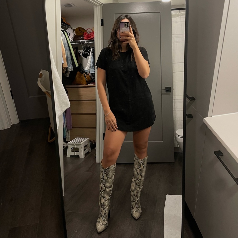 suede slip dress